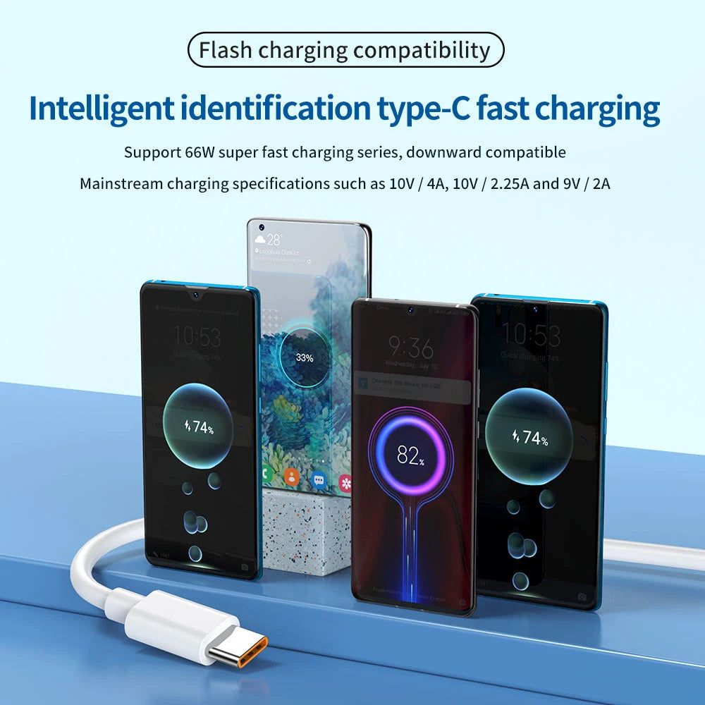 100W USB-C Fast Charge Cable – Huawei P40/P30, Xiaomi, OnePlus, Redmi