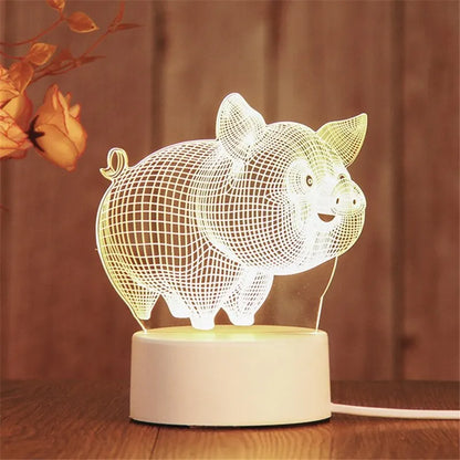 1pc Acrylic LED Night Light – Creative Bedside Table Lamp for Bedroom, Holiday & Gift Décor