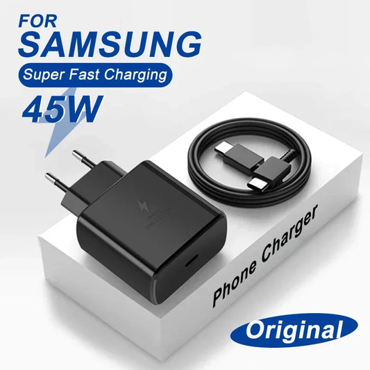 45W PD USB-C Fast Charger – Samsung Galaxy S24/S23/S22/S21/S20 Ultra, S10 Plus