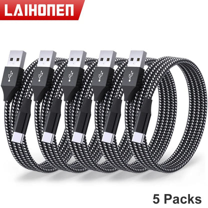 5-Pack USB-A to USB-C Cable – Xiaomi, Huawei, Samsung Fast Charging
