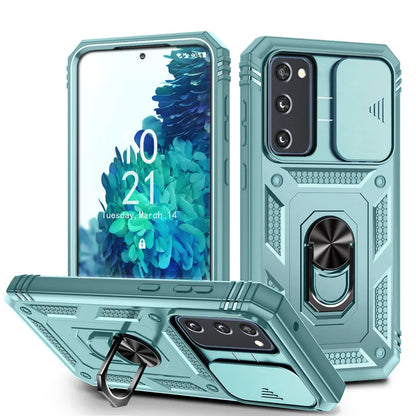 Samsung Galaxy S20 FE 5G Hybrid Rugged Case with Ring Kickstand, Card Slot & Camera Protection