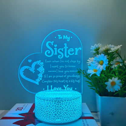1pc 3D Night Light – Festive Decorative USB Table Lamp, Creative Gift for Sister & Bedroom Décor
