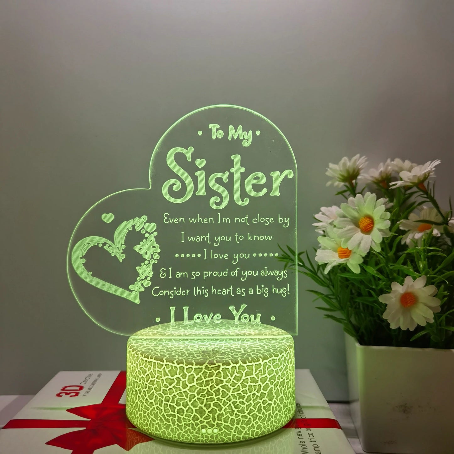 1pc 3D Night Light – Festive Decorative USB Table Lamp, Creative Gift for Sister & Bedroom Décor