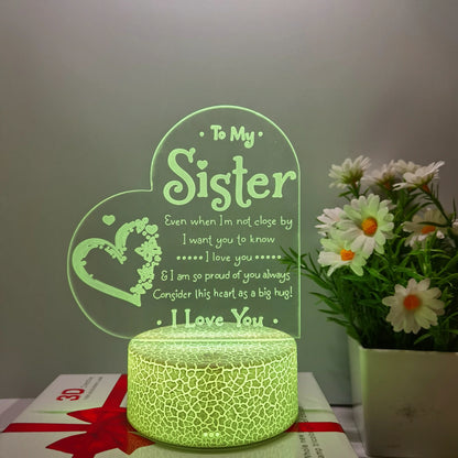 1pc 3D Night Light – Festive Decorative USB Table Lamp, Creative Gift for Sister & Bedroom Décor