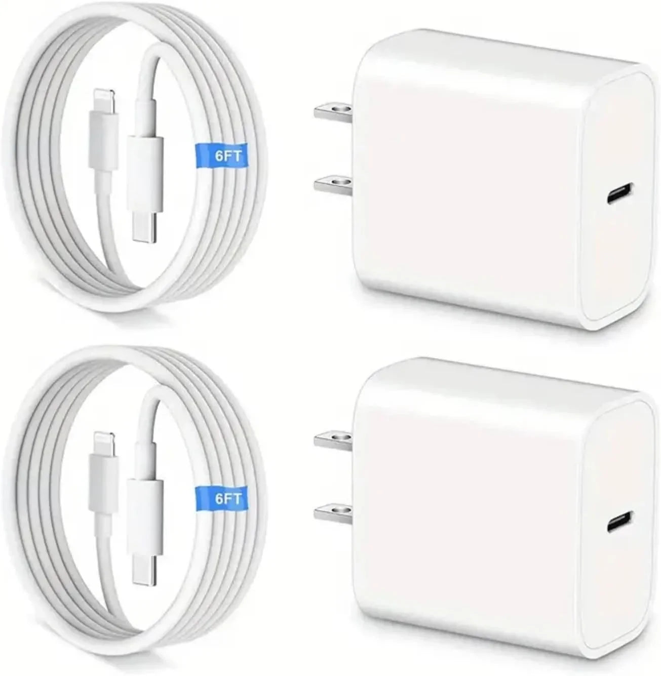 20W USB-C Fast Charger – iPhone 14/13/12/11 & iPad, 6FT Cable