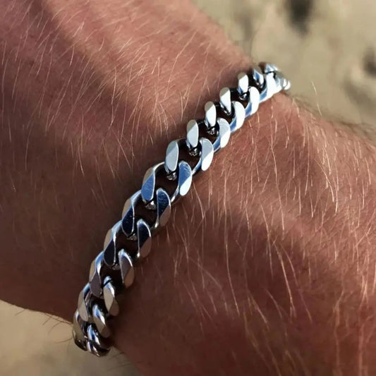 Wannee Cuban Chain Bracelet – Classic Stainless Steel Men & Women Jewelry, 3/5/7mm Width, Trendy Party Gift