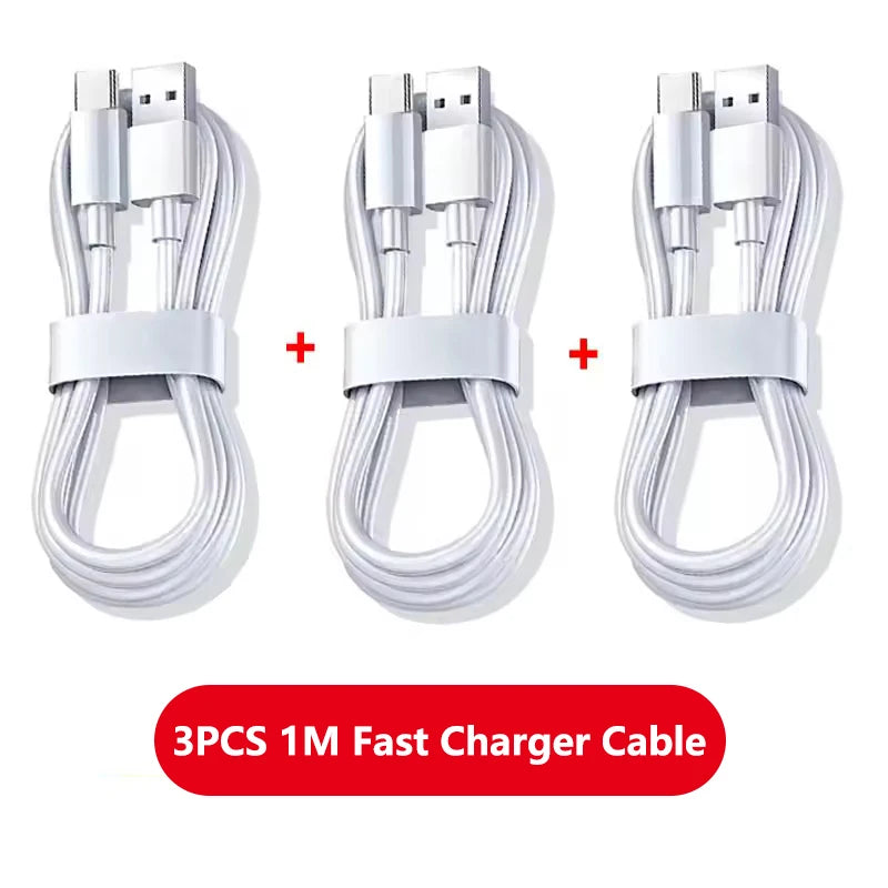 3-Pack 100W USB-C Fast Charging Cable – 6A Quick Charge