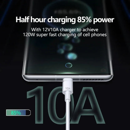 120W USB to USB-C Fast Charging Cable – Huawei, Honor, Xiaomi, Redmi