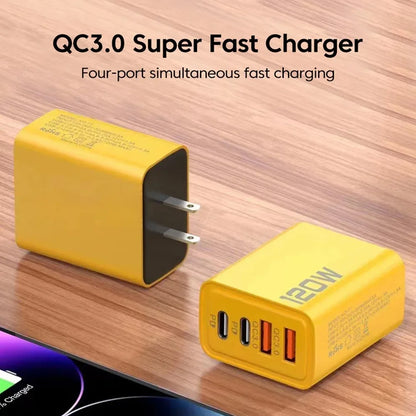 120W USB-C PD Fast Charger – iPhone, Samsung, Xiaomi Quick Charge 3.0