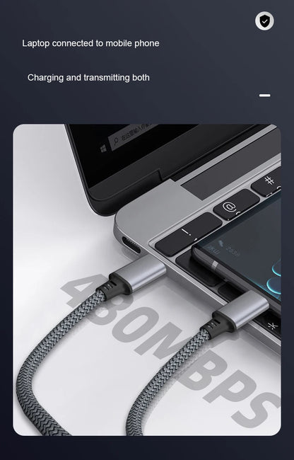 60W USB-C to USB-C Cable – iPhone 15, MacBook, Xiaomi, Samsung