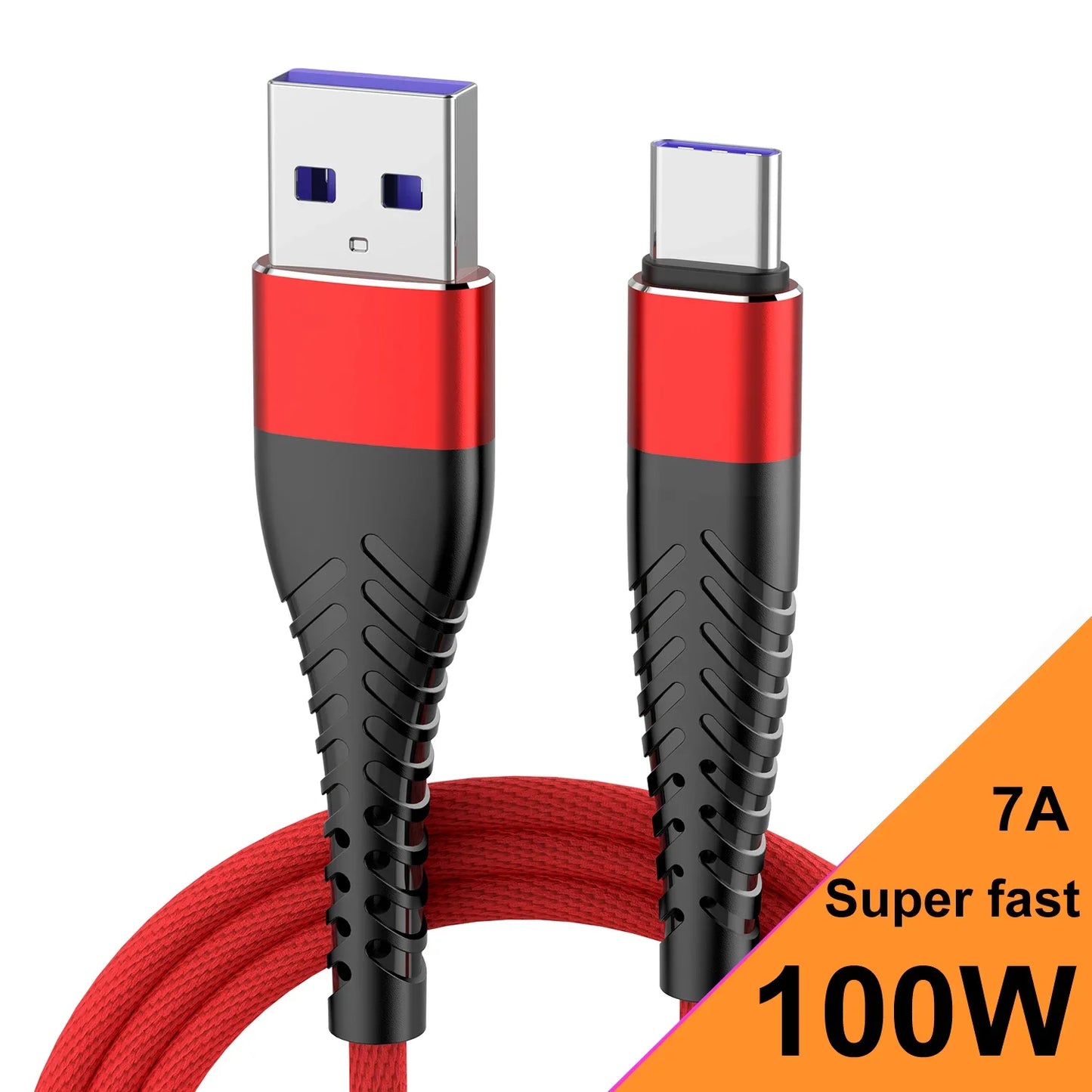 100W 7A USB-C Fast Charging Cable – iPhone, Xiaomi, Huawei, Samsung