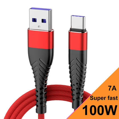 100W 7A USB-C Fast Charging Cable – iPhone, Xiaomi, Huawei, Samsung