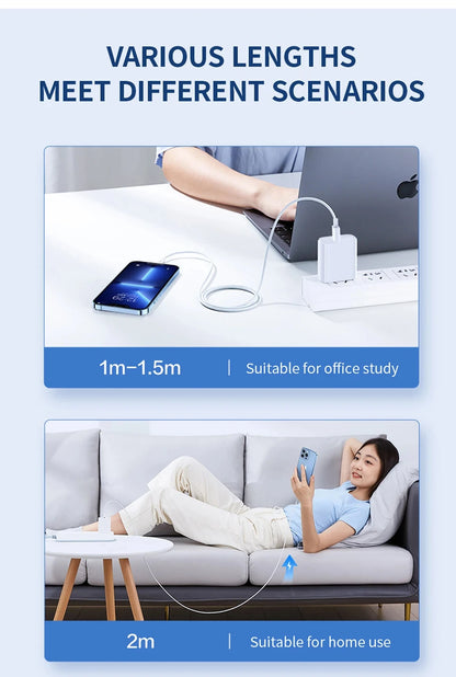 40W PD USB-C Fast Charger Cable – iPhone 16/15/14/13/12/11 & iPad