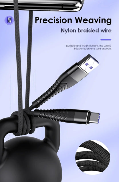 100W 7A USB-C Fast Charging Cable – iPhone, Xiaomi, Huawei, Samsung