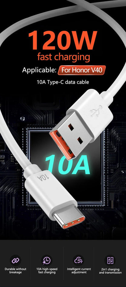 120W USB to USB-C Fast Charging Cable – Huawei, Honor, Xiaomi, Redmi