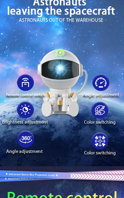 Astronaut Galaxy Projector – LED Starry Night Lamp for Bedroom, Holiday & Kids Gift
