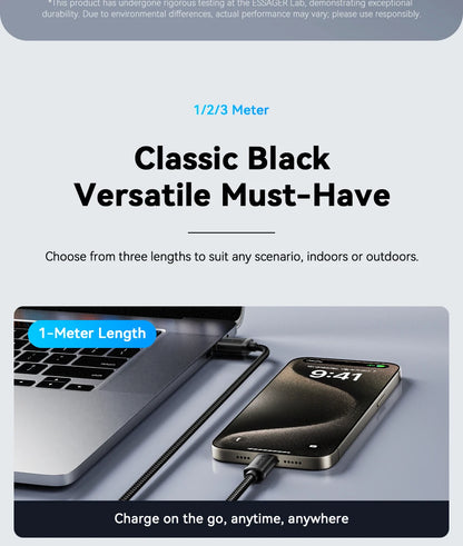 Essager 3A USB-C Fast Charging Cable for iPhone 15, Huawei, Xiaomi, Samsung
