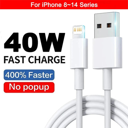 40W PD USB-C Fast Charger Cable – iPhone 16/15/14/13/12/11 & iPad
