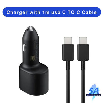 Samsung 60W Dual USB-C Car Charger | Super Fast Charger for Galaxy & Note Series