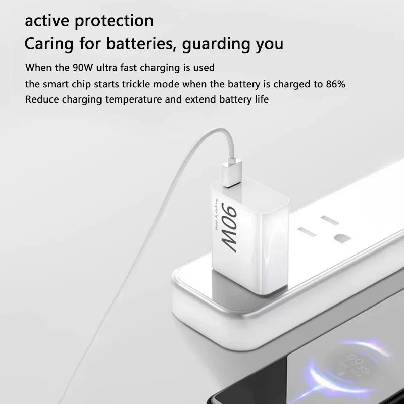90W USB-C Fast Charger for Xiaomi 15/14/13/12/11 Ultra, Redmi Note 12T/13 Pro Turbo