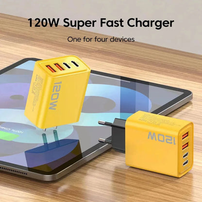 120W USB-C PD Fast Charger – iPhone, Samsung, Xiaomi Quick Charge 3.0