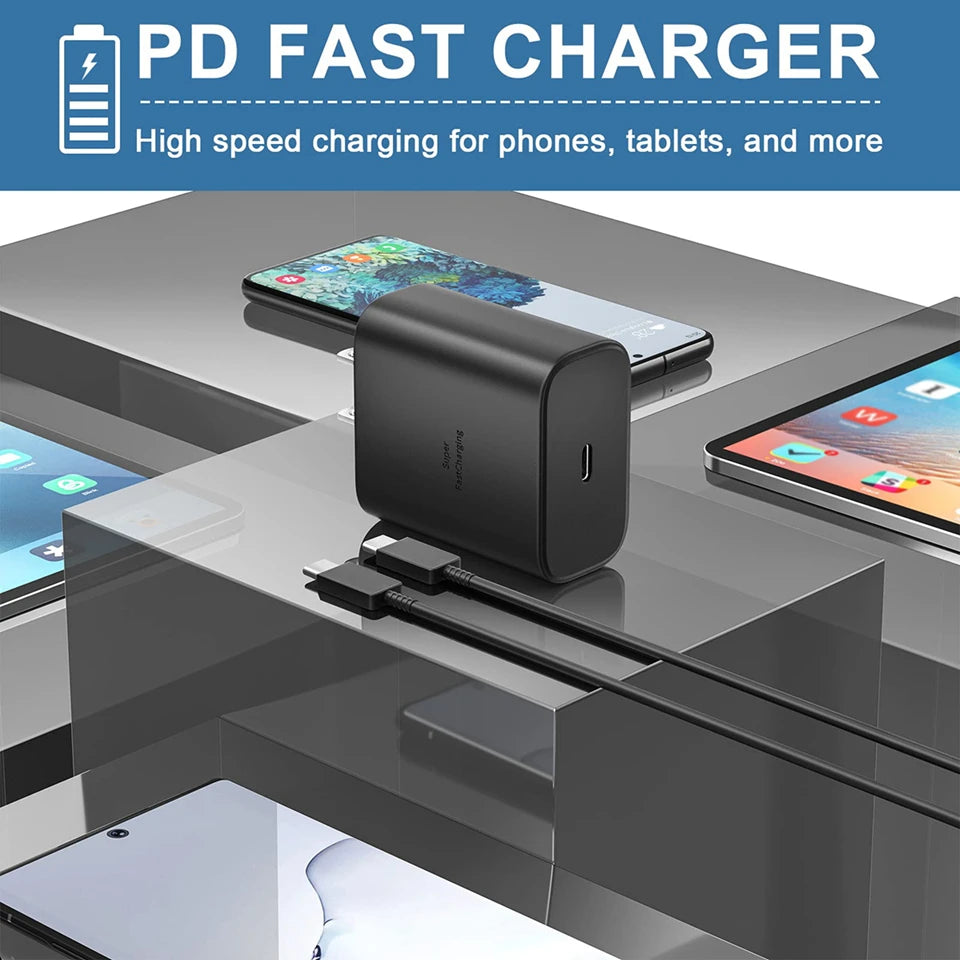 45W Super Fast USB-C Charger with Cable | For Samsung Galaxy S25/S24/S23/S22 Ultra, Note 20