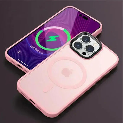Matte Frosted Magnetic Phone Case for iPhone 15-17 Pro Max | Magsafe Wireless Charging Compatible Soft Cover