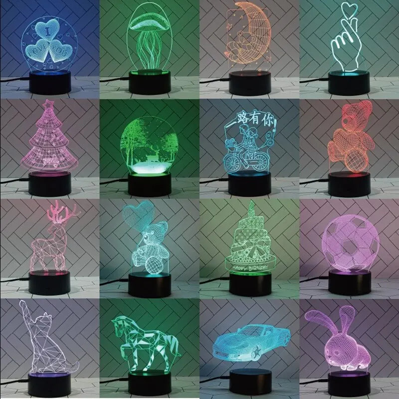 1pc Acrylic LED Night Light – Creative Bedside Table Lamp for Bedroom, Holiday & Gift Décor