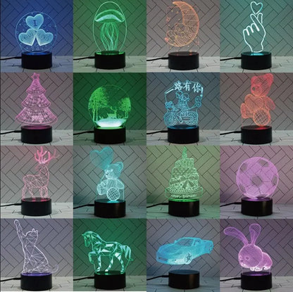 1pc Acrylic LED Night Light – Creative Bedside Table Lamp for Bedroom, Holiday & Gift Décor