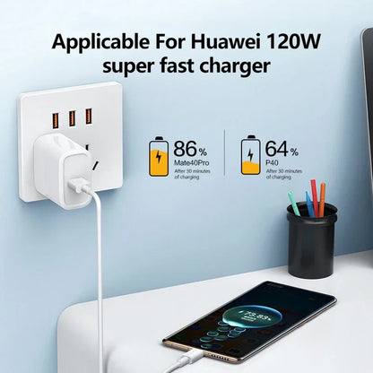120W USB to USB-C Fast Charging Cable – Huawei, Honor, Xiaomi, Redmi