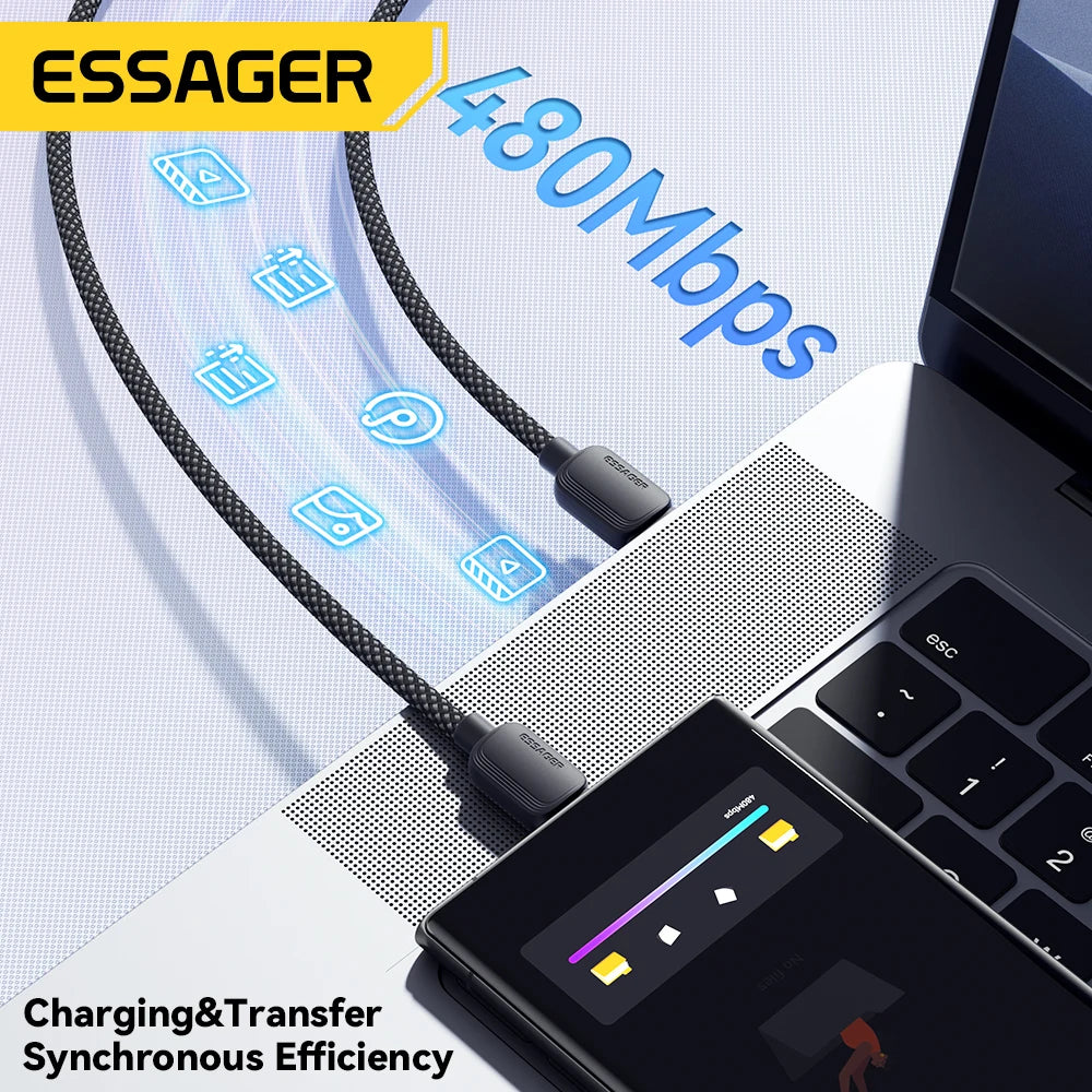 Essager 100W USB-C Cable – Huawei Honor, Xiaomi, OnePlus, Samsung