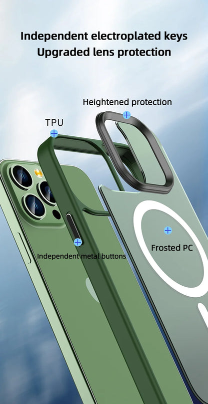 Matte Frosted Magnetic Phone Case for iPhone 15-17 Pro Max | Magsafe Wireless Charging Compatible Soft Cover