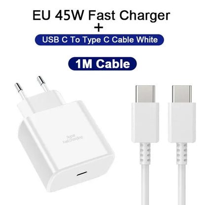 45W PD USB-C Fast Charger – Samsung Galaxy S24/S23/S22/S21/S20 Ultra, S10 Plus