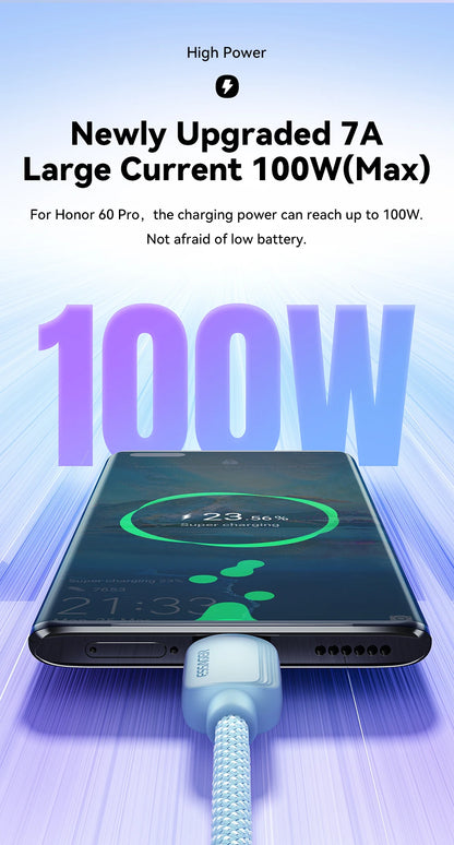 Essager 100W USB-C Cable – Huawei Honor, Xiaomi, OnePlus, Samsung