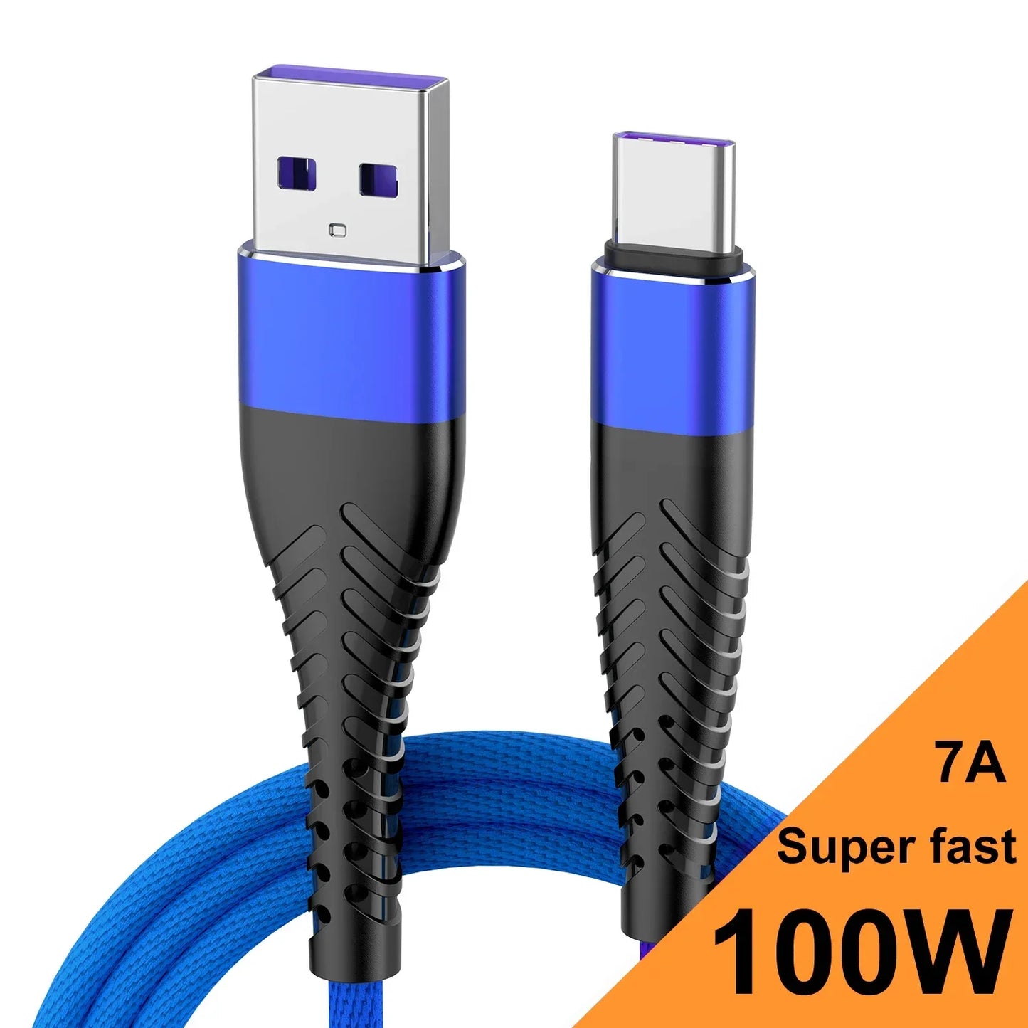100W 7A USB-C Fast Charging Cable – iPhone, Xiaomi, Huawei, Samsung
