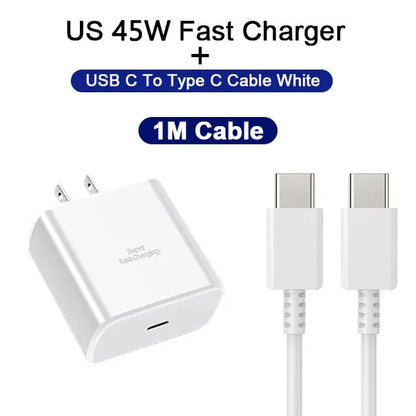 45W PD USB-C Fast Charger – Samsung Galaxy S24/S23/S22/S21/S20 Ultra, S10 Plus
