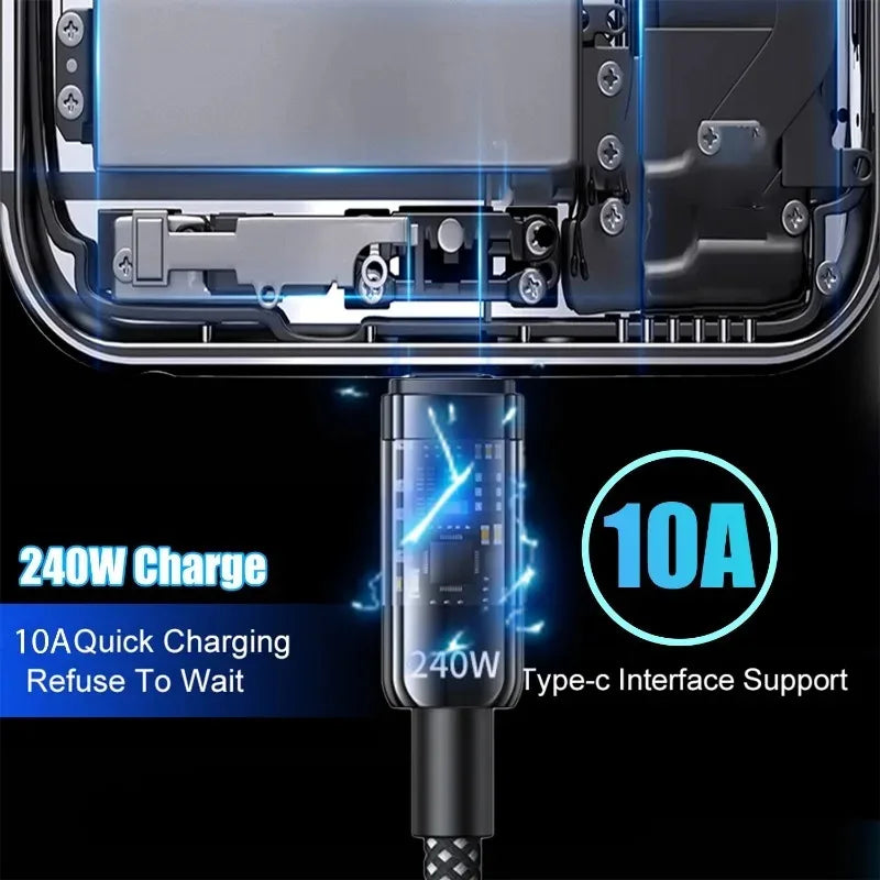 240W USB to USB-C Fast Charging Cable – Samsung, Xiaomi, Huawei, OPPO