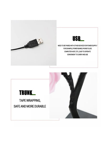 24 LED Rose Tree Night Light – USB Table Lamp for Home, Bedroom, Wedding & Holiday Decor