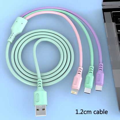 3-in-1 Super Fast Charging Cable – iPhone 15–11, USB-C, Micro USB