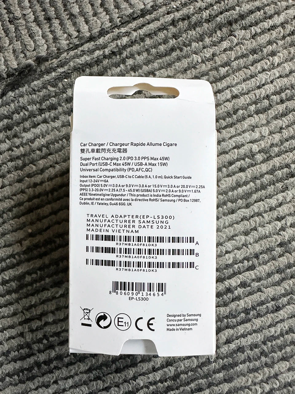 Samsung 60W Dual USB-C Car Charger | Super Fast Charger for Galaxy & Note Series