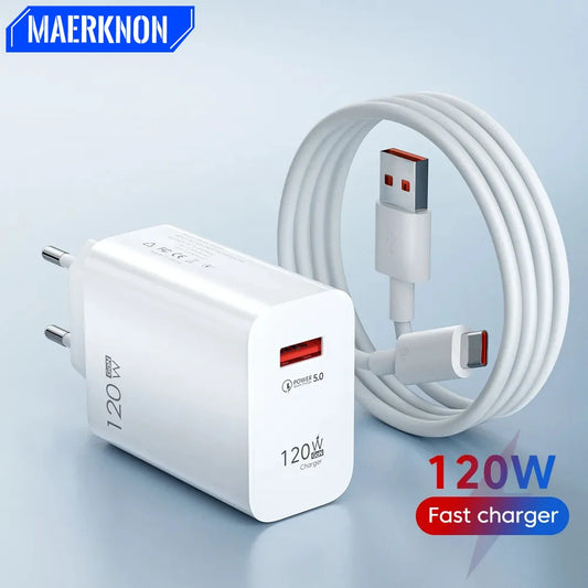 120W USB-C Fast Charger – Quick Charge 3.0 for iPhone, Xiaomi, Samsung, Huawei