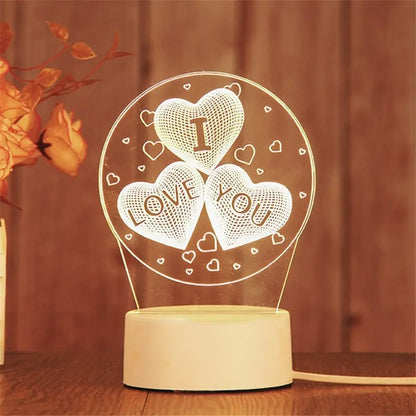 1pc Acrylic LED Night Light – Creative Bedside Table Lamp for Bedroom, Holiday & Gift Décor