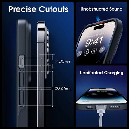 Matte Frosted Magnetic Phone Case for iPhone 15-17 Pro Max | Magsafe Wireless Charging Compatible Soft Cover