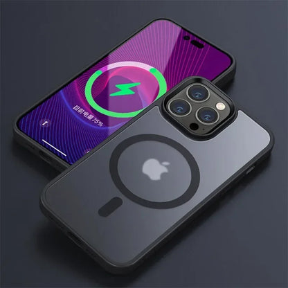 Matte Frosted Magnetic Phone Case for iPhone 15-17 Pro Max | Magsafe Wireless Charging Compatible Soft Cover
