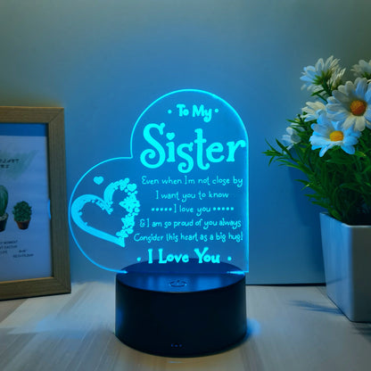 1pc 3D Night Light – Festive Decorative USB Table Lamp, Creative Gift for Sister & Bedroom Décor