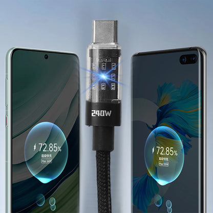 240W Nylon USB-C Fast Charging Cable – Samsung, Xiaomi, Huawei, Honor