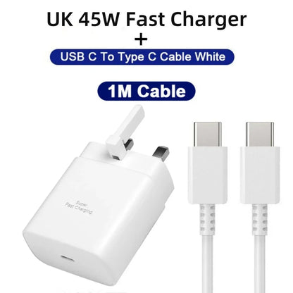 45W PD USB-C Fast Charger – Samsung Galaxy S24/S23/S22/S21/S20 Ultra, S10 Plus